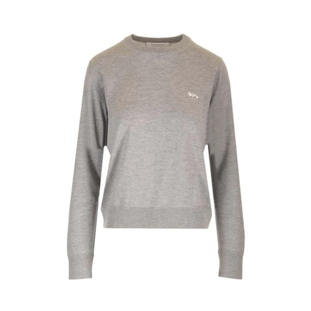Maison Kitsuné Grijze Trui voor Stijlvolle Look Gray Dames