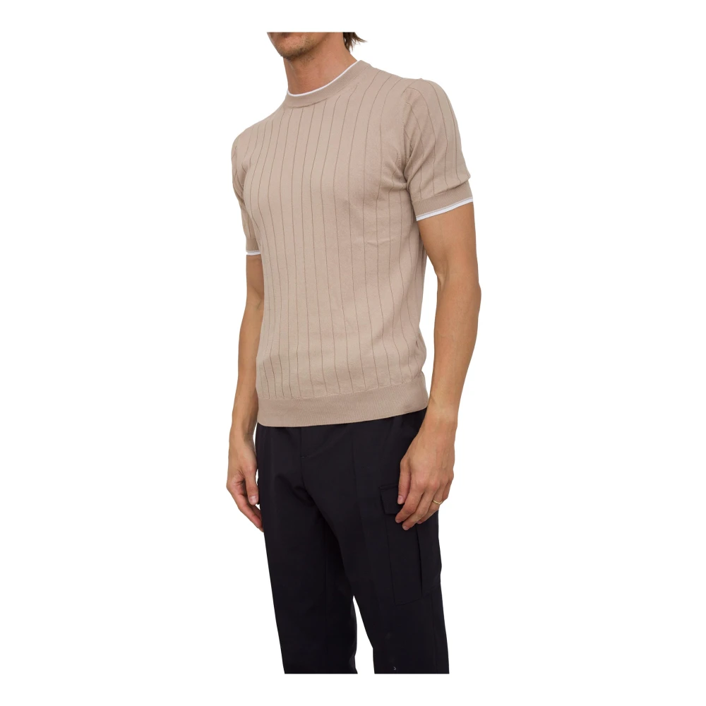 PESERICO Stijlvolle Gebreide Top Beige Heren