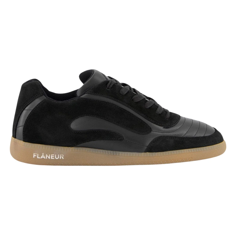 Flâneur Zwarte Leren Runner Schoen Heren Schoenen