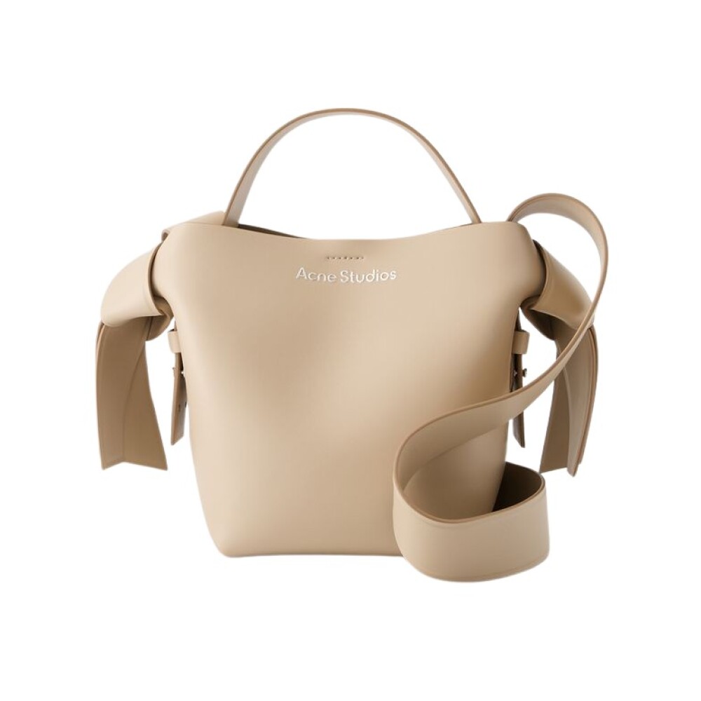 Beige discount tas leer