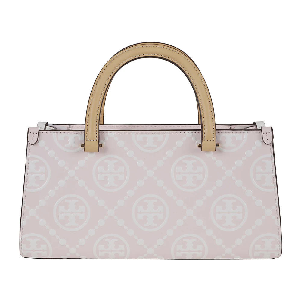 TORY BURCH Monogram reliëf Kleine Tote Tas Pink Dames