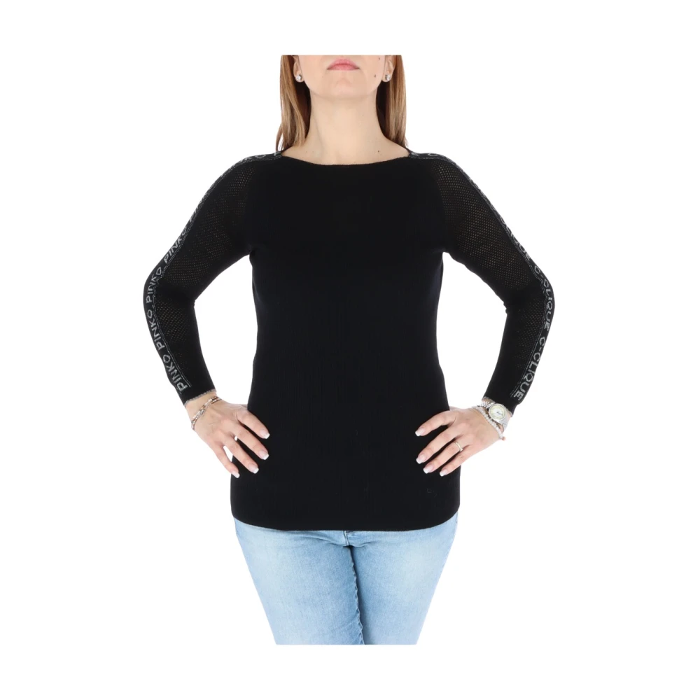 Pinko Women's Black Round-Neck Knitwear - Round-Neck Knitwear - M - Knitwear