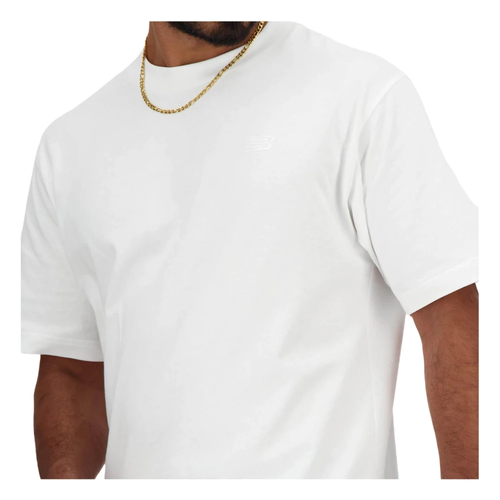 New Balance Atletiek Katoenen T-shirt White Heren