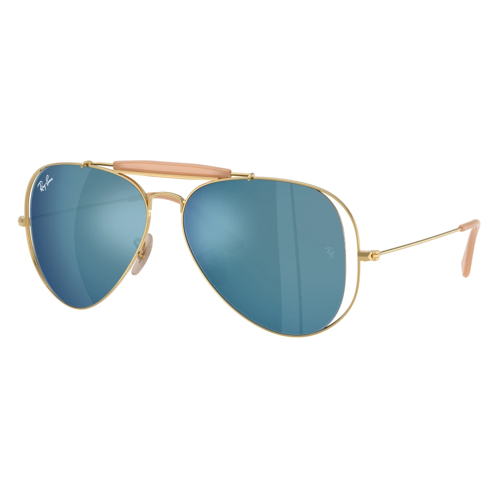 Ray-Ban Sunglasses The Outdoorsman By Dolce&Gabbana - Arista Gold Frame Blue Lenses 58-14, RB3029M - Image 4