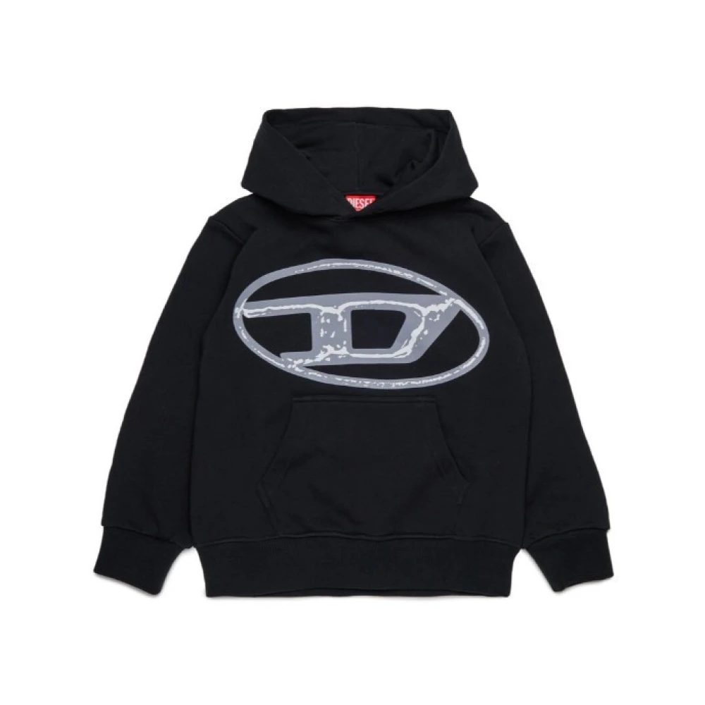 Diesel Boys Black Hoodie Sbonniehood Over Art. J02487kyaqk - Kids Sweatshirts - 12 Y - Kids