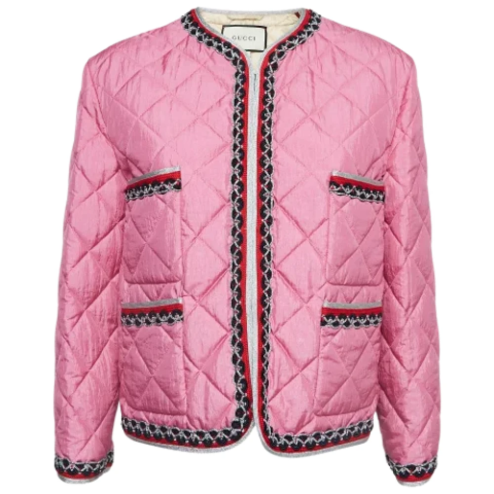 Gucci Vintage Pre-owned Nylon outerwear Pink Dames