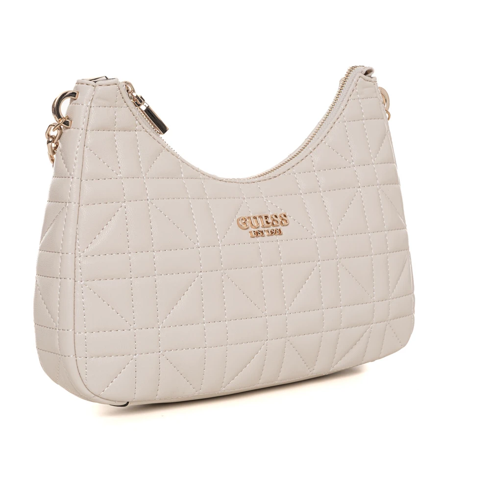 Guess Gewatteerde Medium Tas met Kettingband Beige Dames