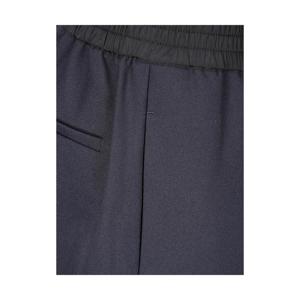 Studio Nicholson Navy Blauw Elastische Trekkoord Broek Blue Dames