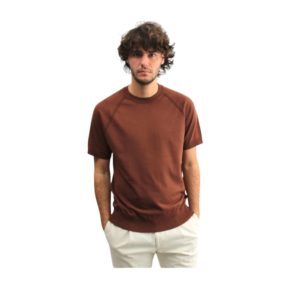 Paolo Pecora Bruine Crew Neck T-shirt Brown Heren