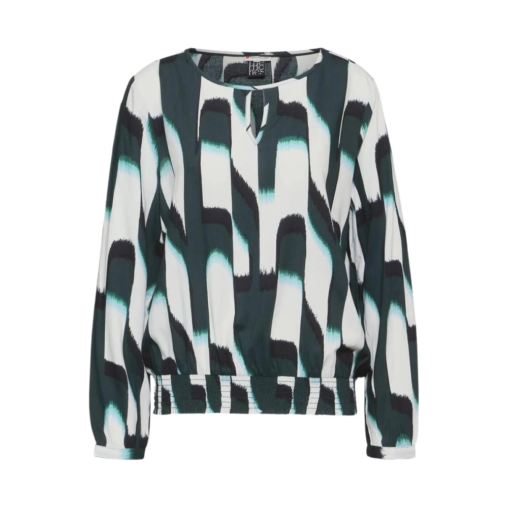Street One Groene Viscose Abstract Print Blouse Green Dames
