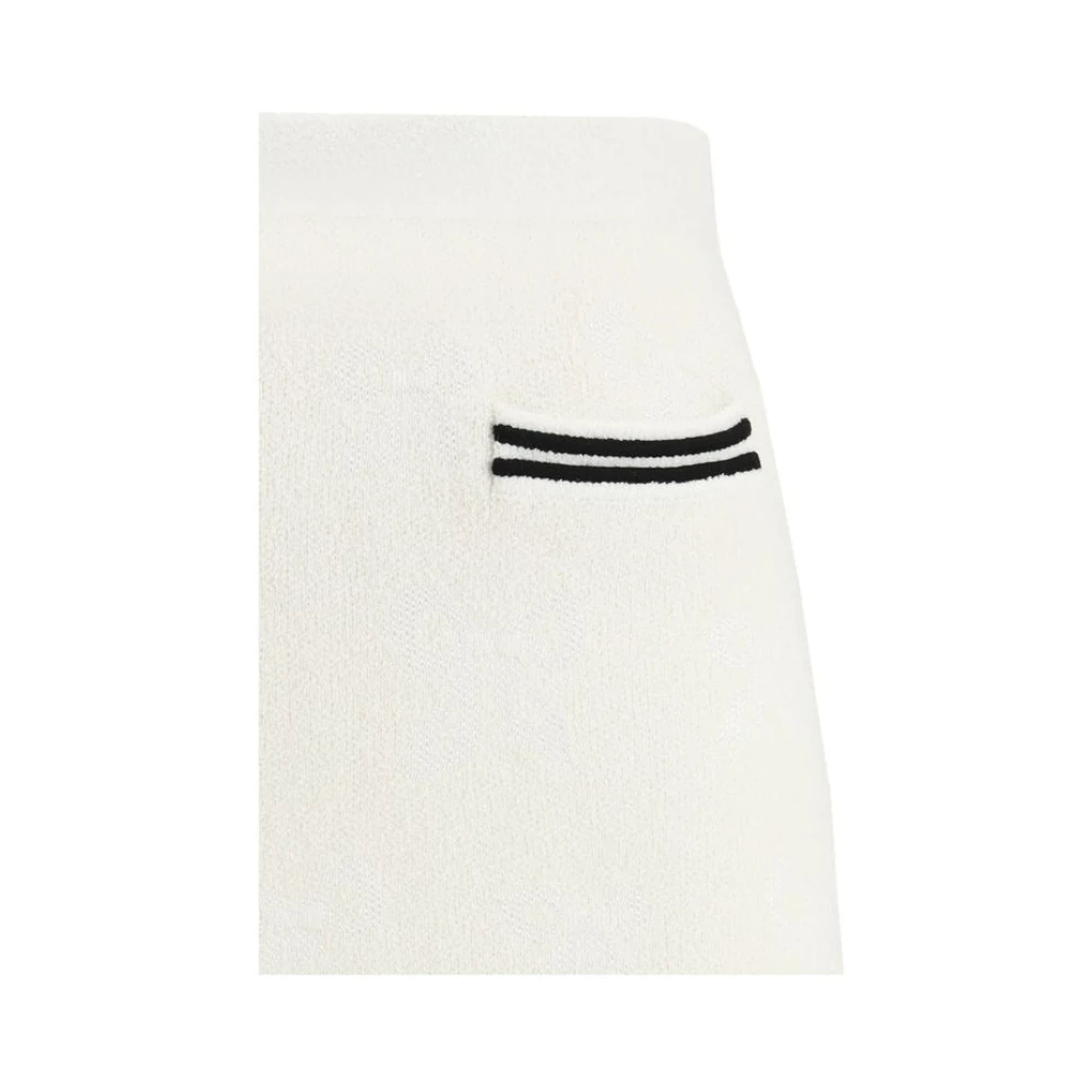 Self Portrait Elegante Jacquard Midi Rok White Dames