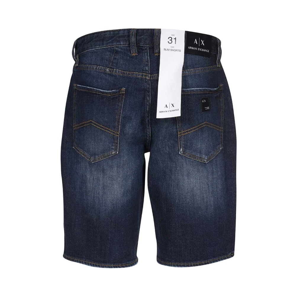 Armani Exchange Denim Shorts Blue Heren