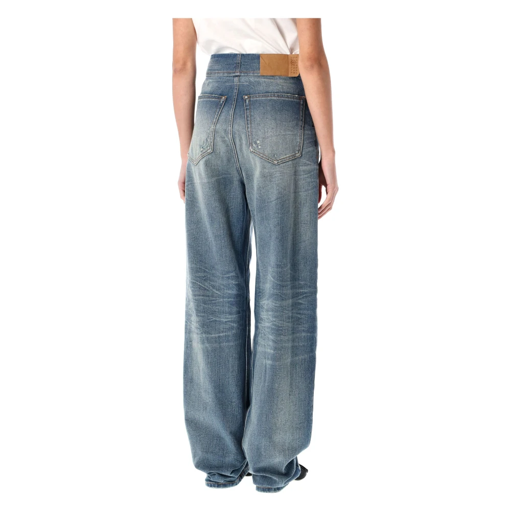 MM6 Maison Margiela Rhianna Denim jeans met wijde pijpen Blue Dames