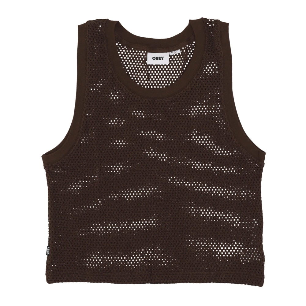 Obey Mesh Tank Top in Java Brown Dames