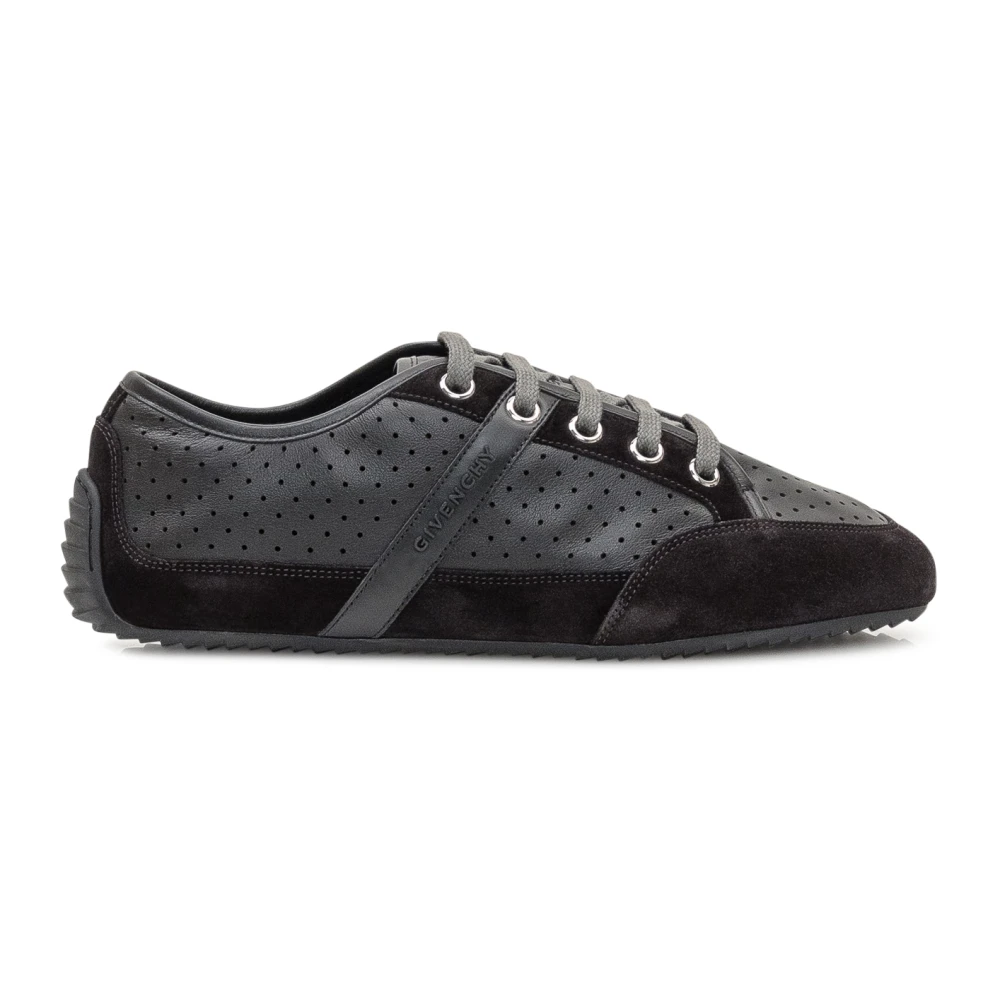 Givenchy Slim Sneakers in Geperforeerd Leer en Suède Heren Schoenen Zwart