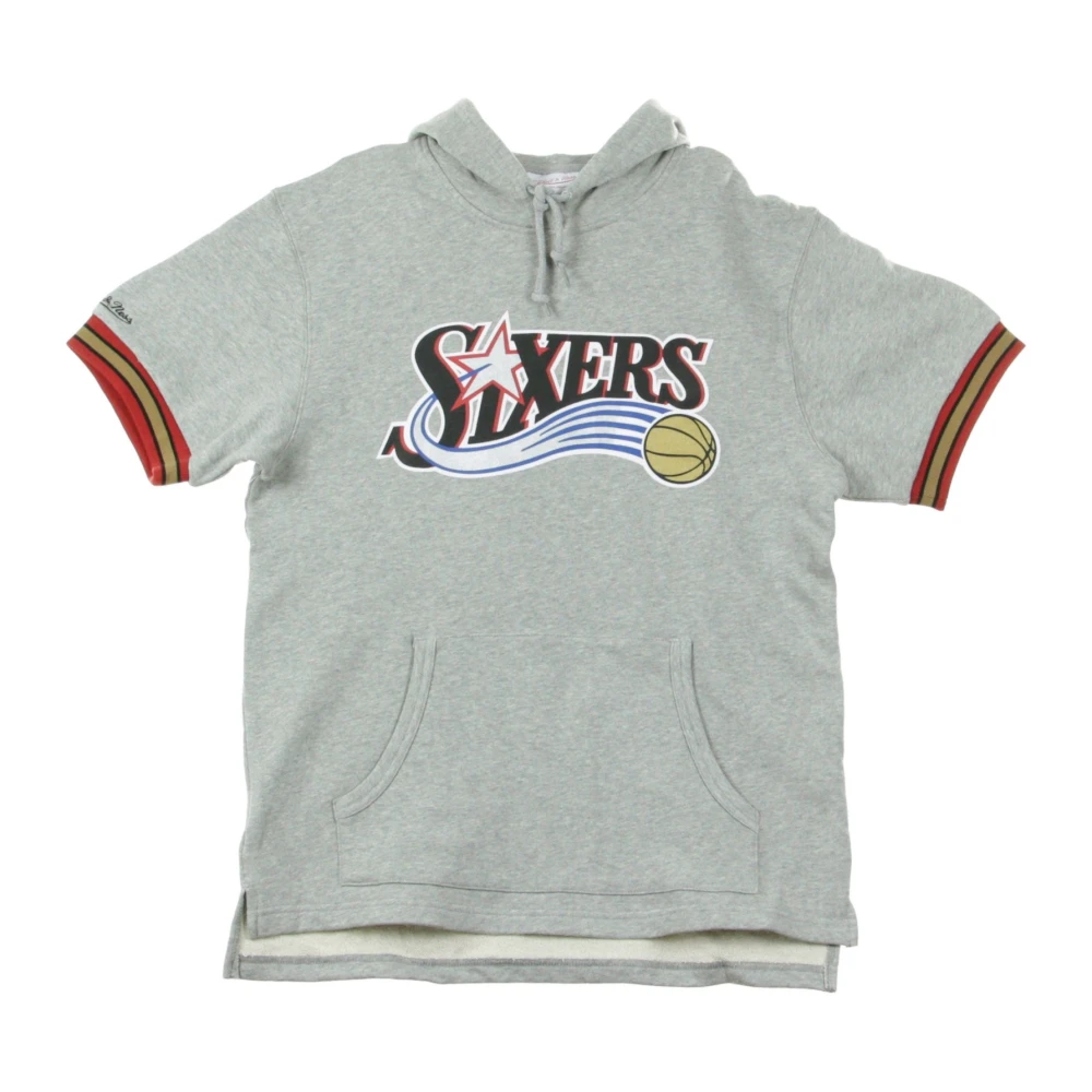 Mitchell & Ness Korte mouwen hoodie lichtgewicht sweatshirt Gray Heren