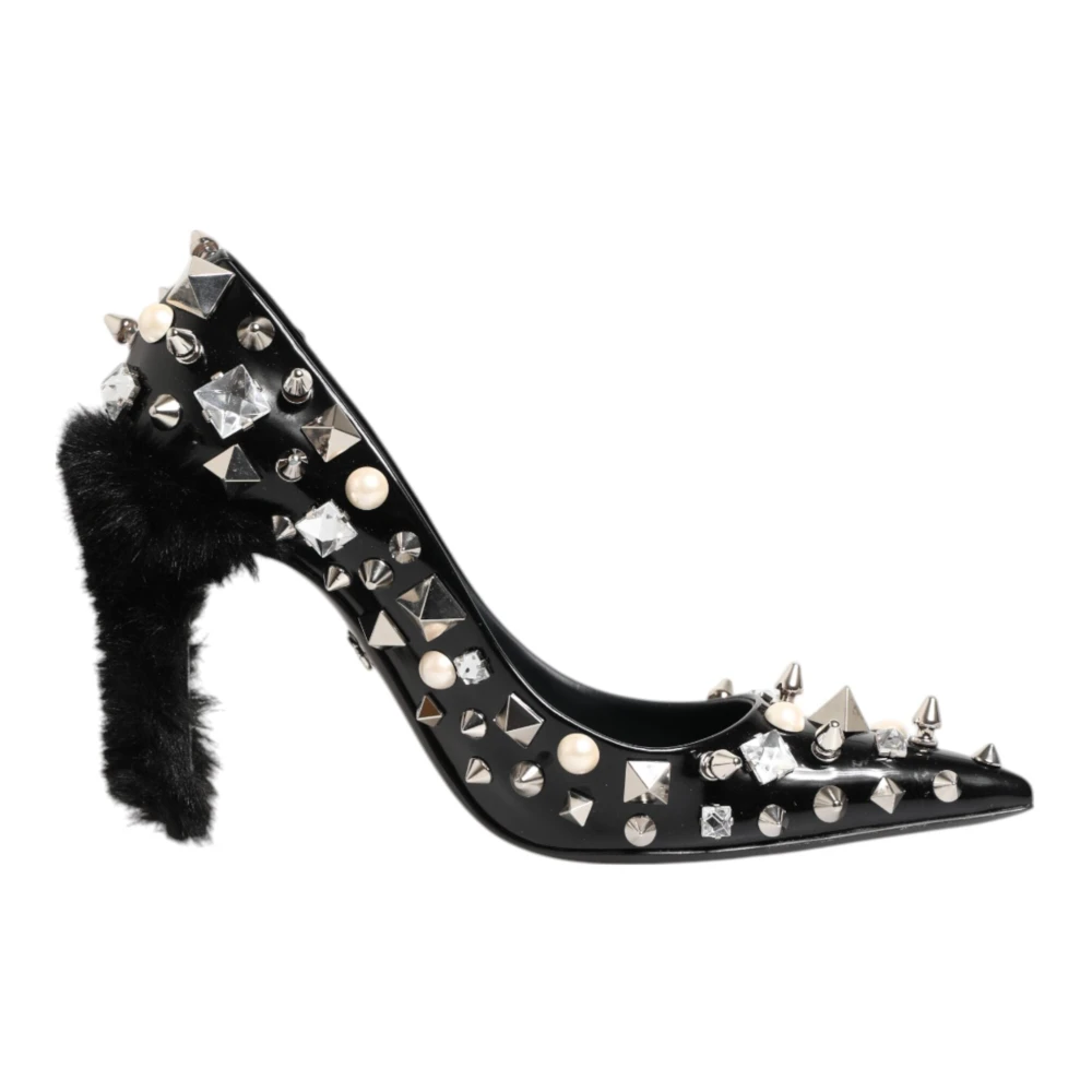 Dolce & Gabbana Women's Black Crystals Stiletto Pumps Shoes - Pumps - 6 Uk - Shoes