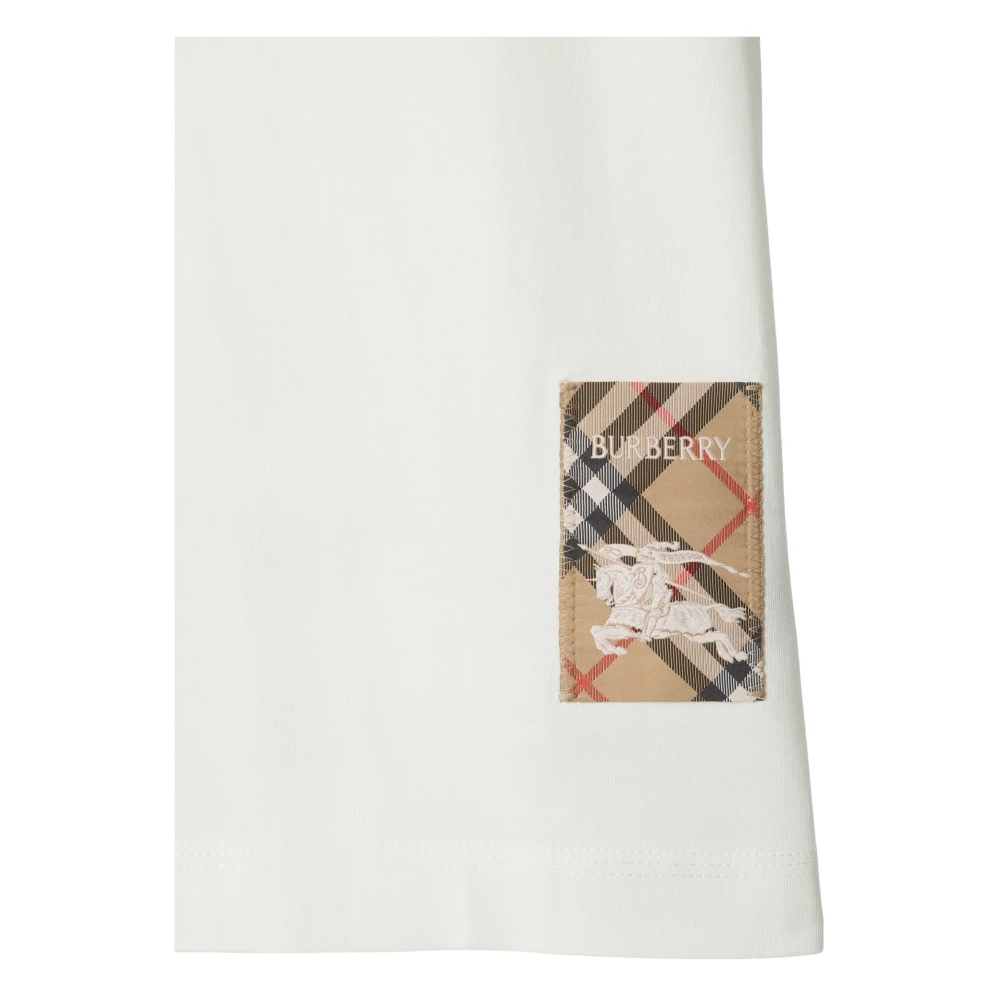 Burberry Krijt T-shirt Jwear White Dames
