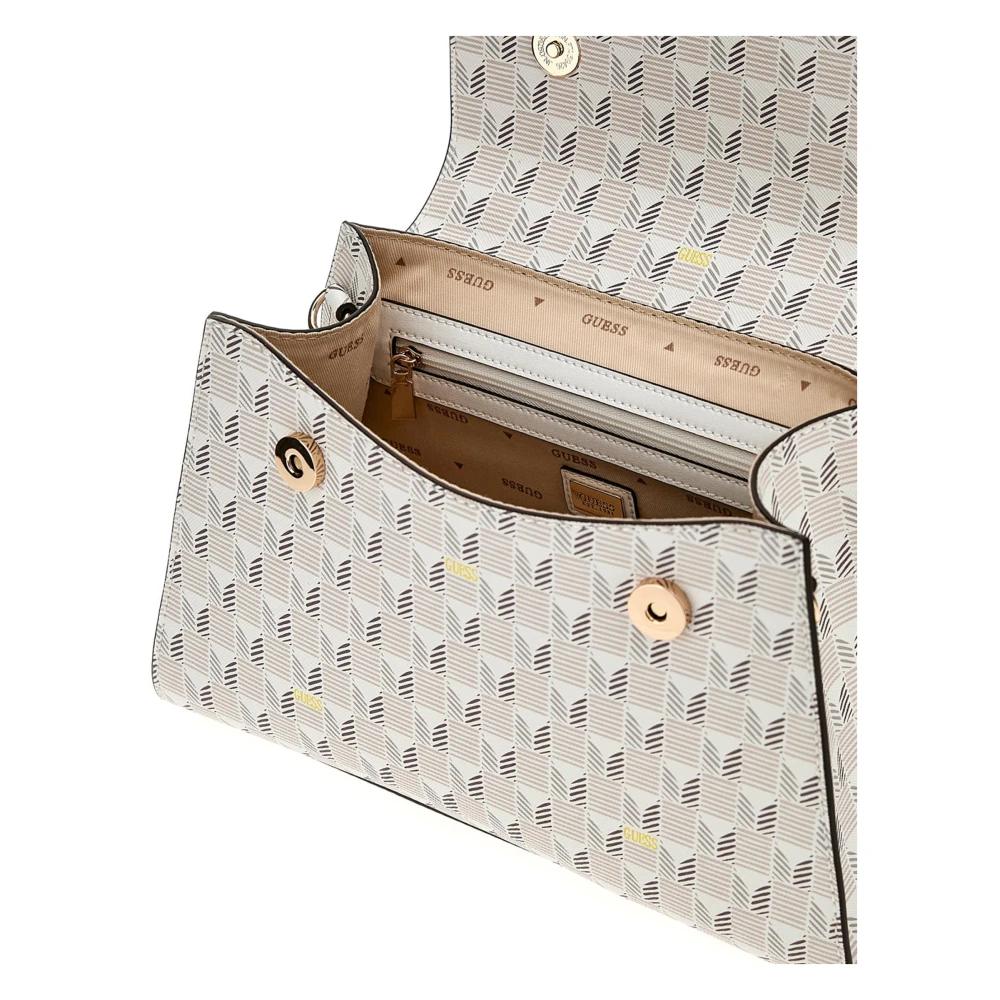 Guess Hallie Flap Schoudertas Beige Dames