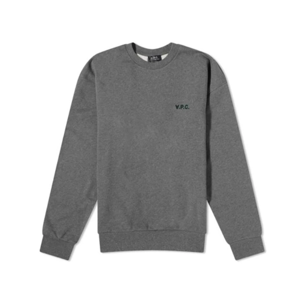 A.p.c. Grijze Ronde Hals Sweatshirt 100% Katoen Gray Heren