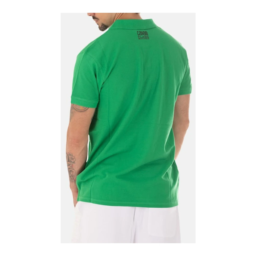 Just Cavalli Heren Logo Polo Shirt Green Heren