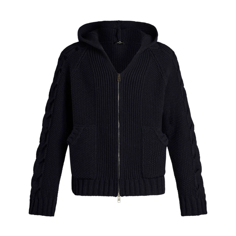 ETRO Gebreide hoodie truien voor mannen Blue Heren