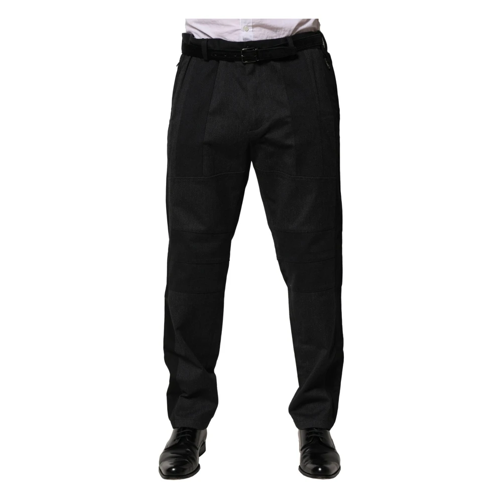 Dolce & Gabbana Men's Black Suit Trousers, 2XL, Cotton Dress Slim Formal Trousers