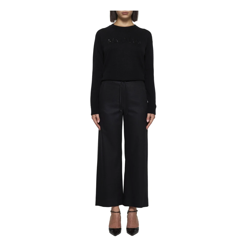 Max Mara Floria Zwarte Wollen Broek Black Dames