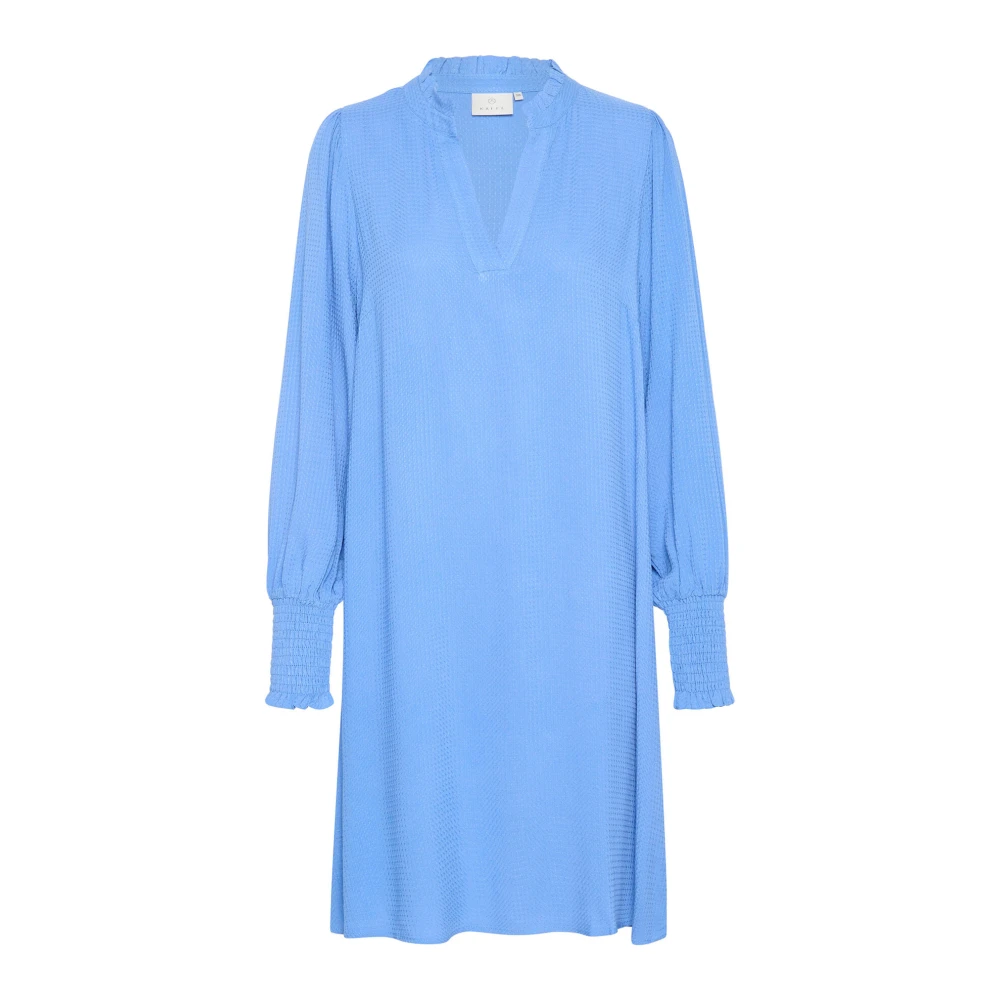 Kaffe Women's Blue Short Dresses,, Flowing Dress With Smock Cuffs 2XL