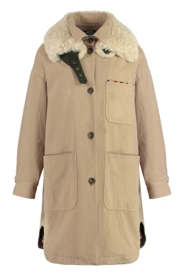 Canvas Parka med avtagbar pälskrage