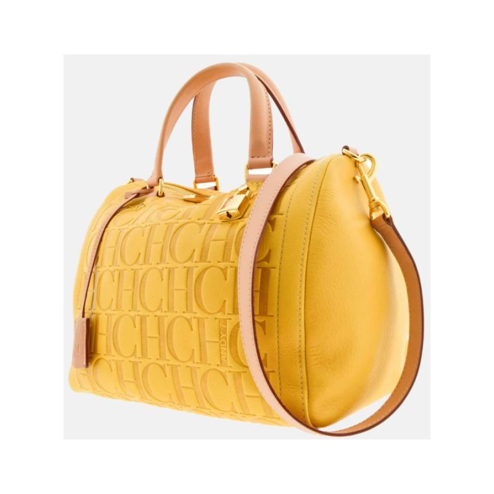 Carolina Herrera Vergrendelde Amarillo Getatoeëerde Schoudertas Yellow Dames