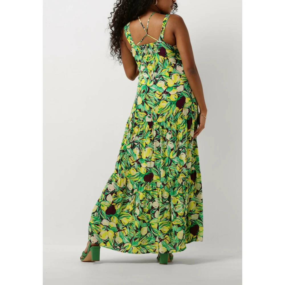 Pom Amsterdam Gele Maxi Jurk Lemon Tree Multicolor Dames
