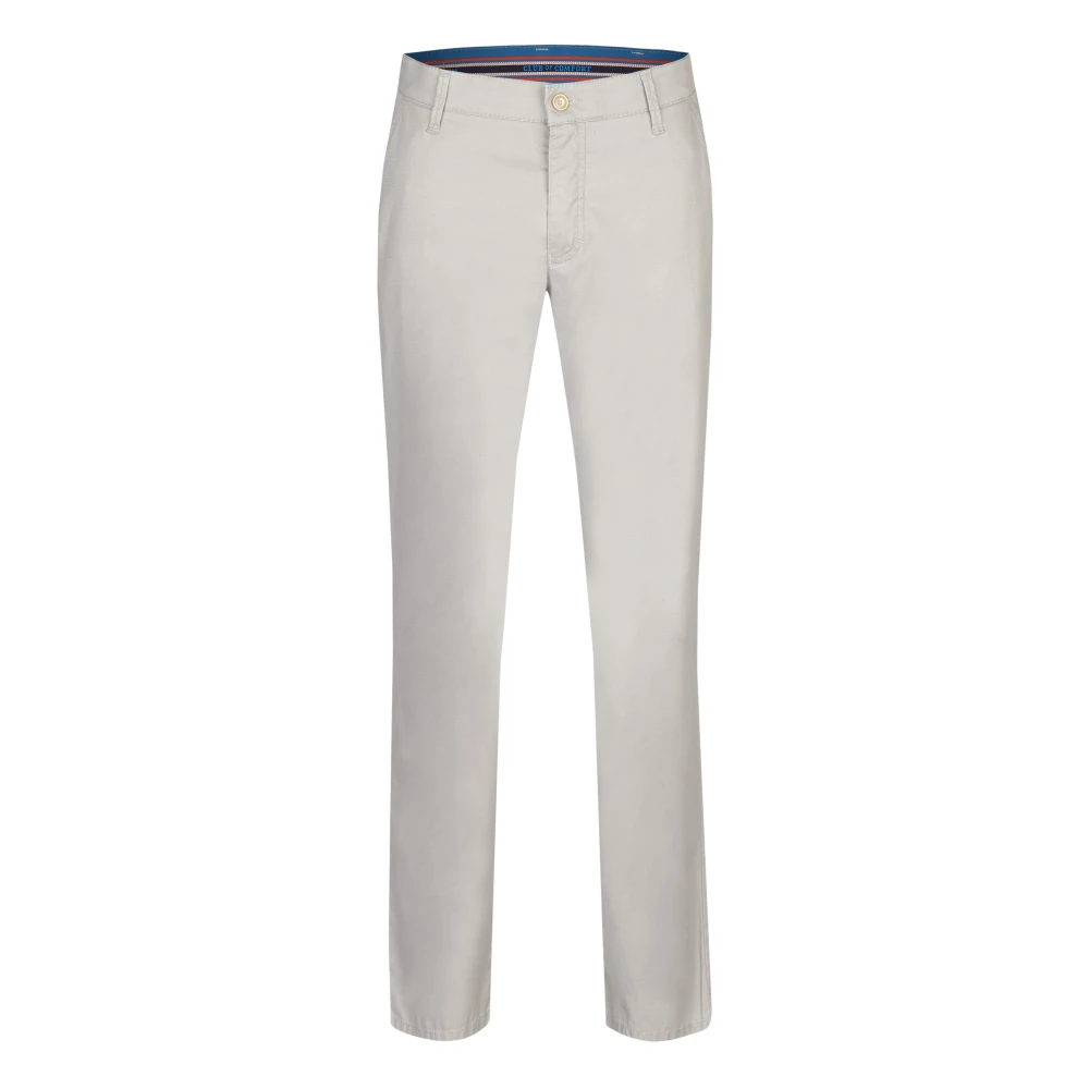 Club of comfort Slim Fit Chino met Comfort Tailleband Gray Heren