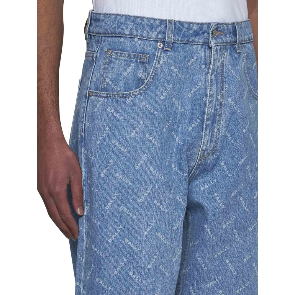 Bally Blauwe Denim Jeans Rechte Pijp Blue Heren