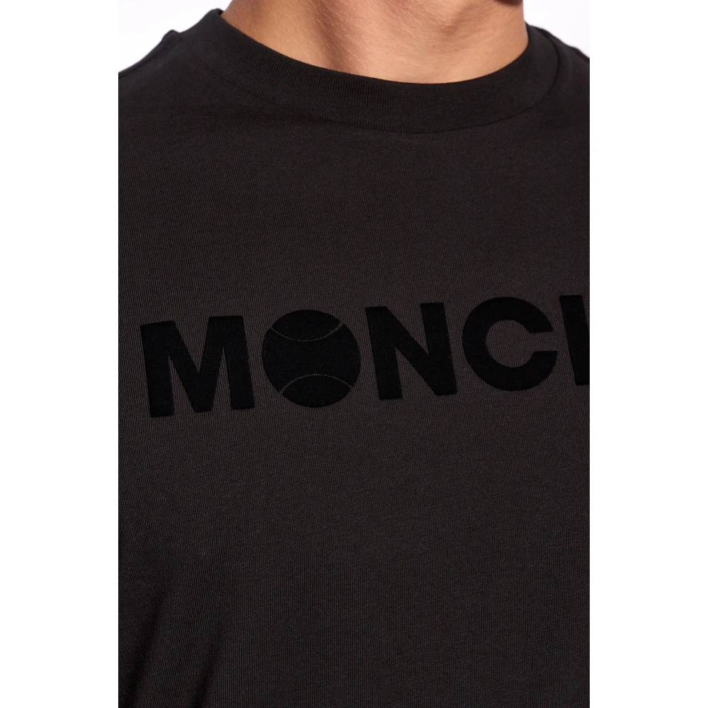 Moncler T-shirt met logo Black Heren