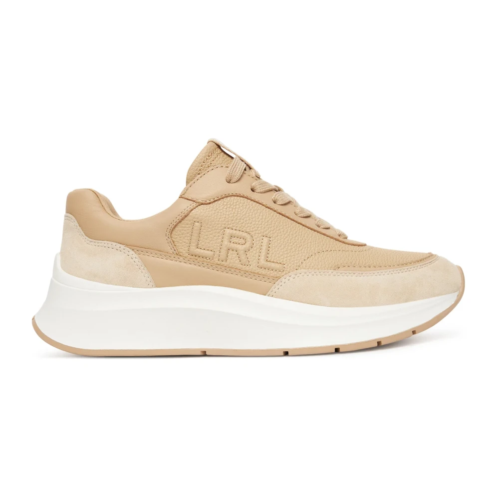 Ralph Lauren Kvinno Beige Skor Dam, 40 Eu, Läder, Sneakers Franky