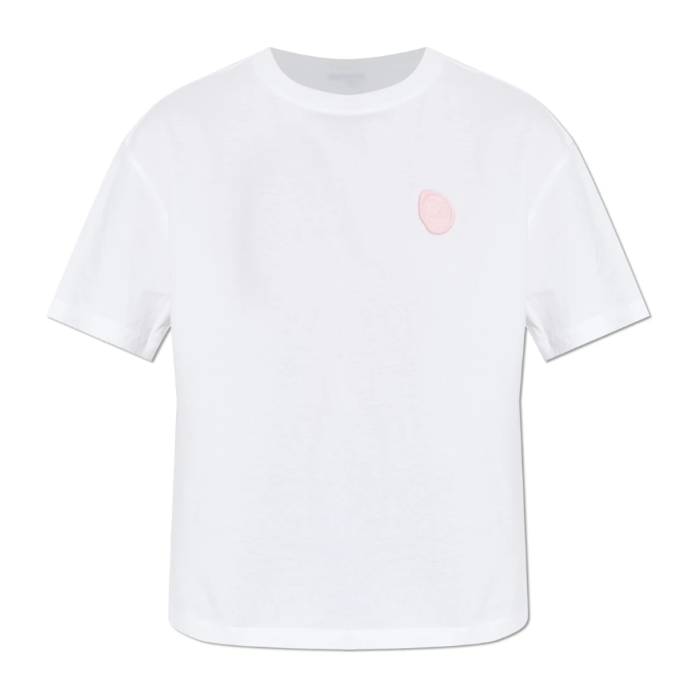 Emporio Armani Donna Bianco - T-Shirt Con Applicazione In Gomma - Tops - Xs