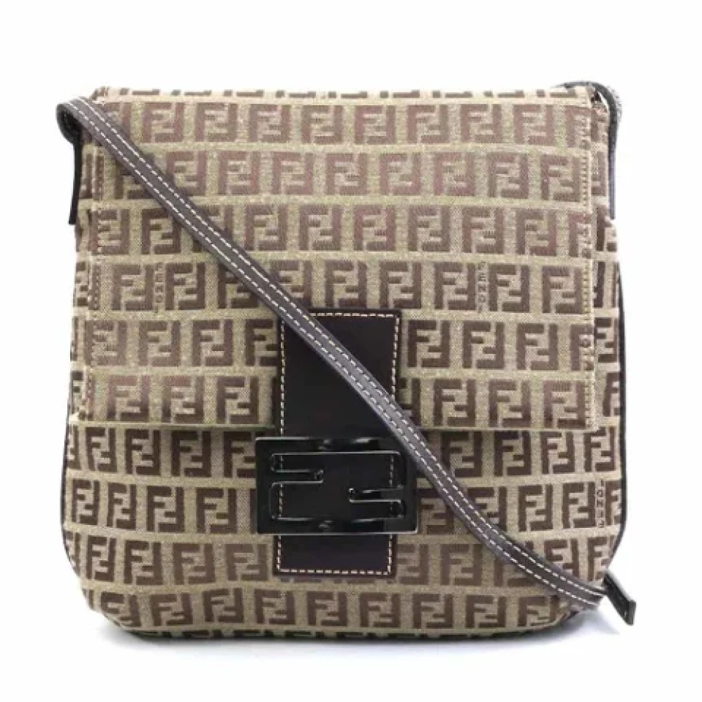 Fendi Vintage Pre-owned Canvas shoulder-bags Brown Dames