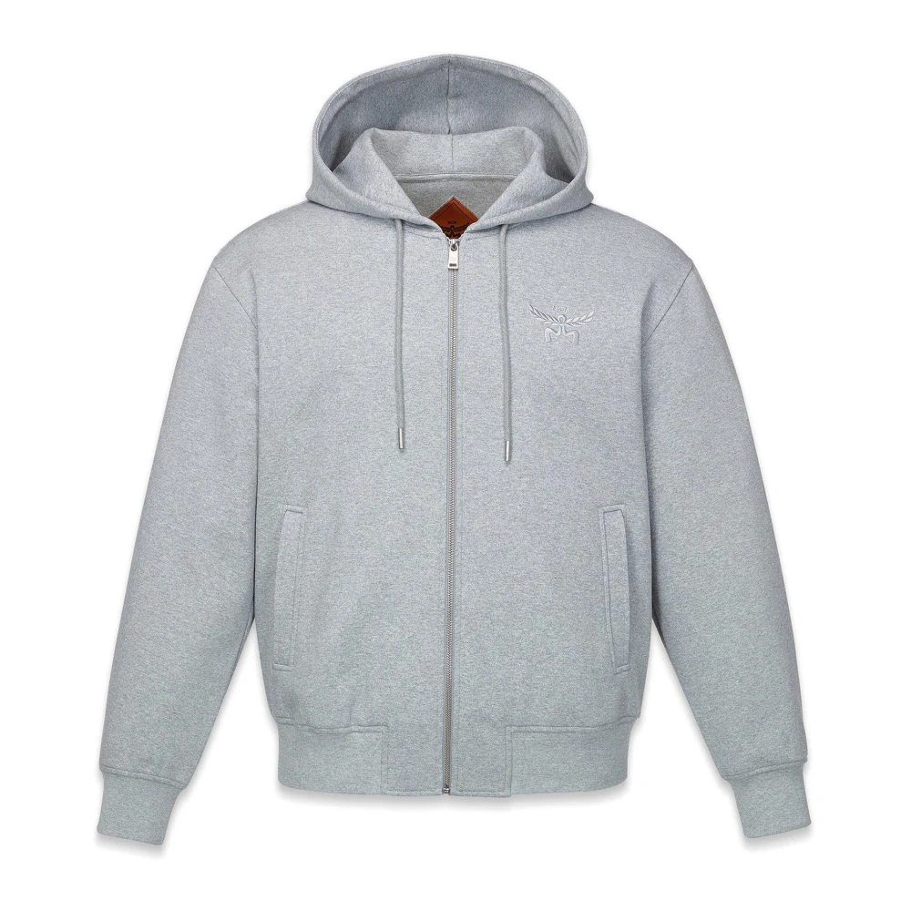 MCM Hoodie Essential in Romanit met Logo Gray Heren