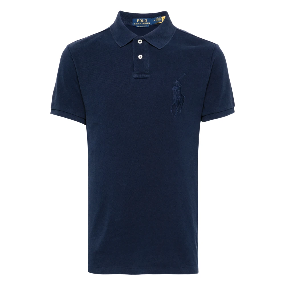 Polo Ralph Lauren Aangepaste Slim Fit Katoenen Poloshirt Blue Heren