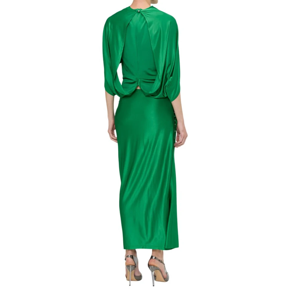 Paco Rabanne Elegante Gedrapeerde Lange Rok Green Dames