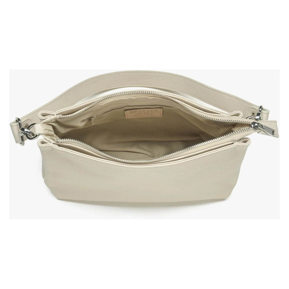 Estro Dames Crème Beige Leren Crossbody Tas Er00115562 Beige Dames