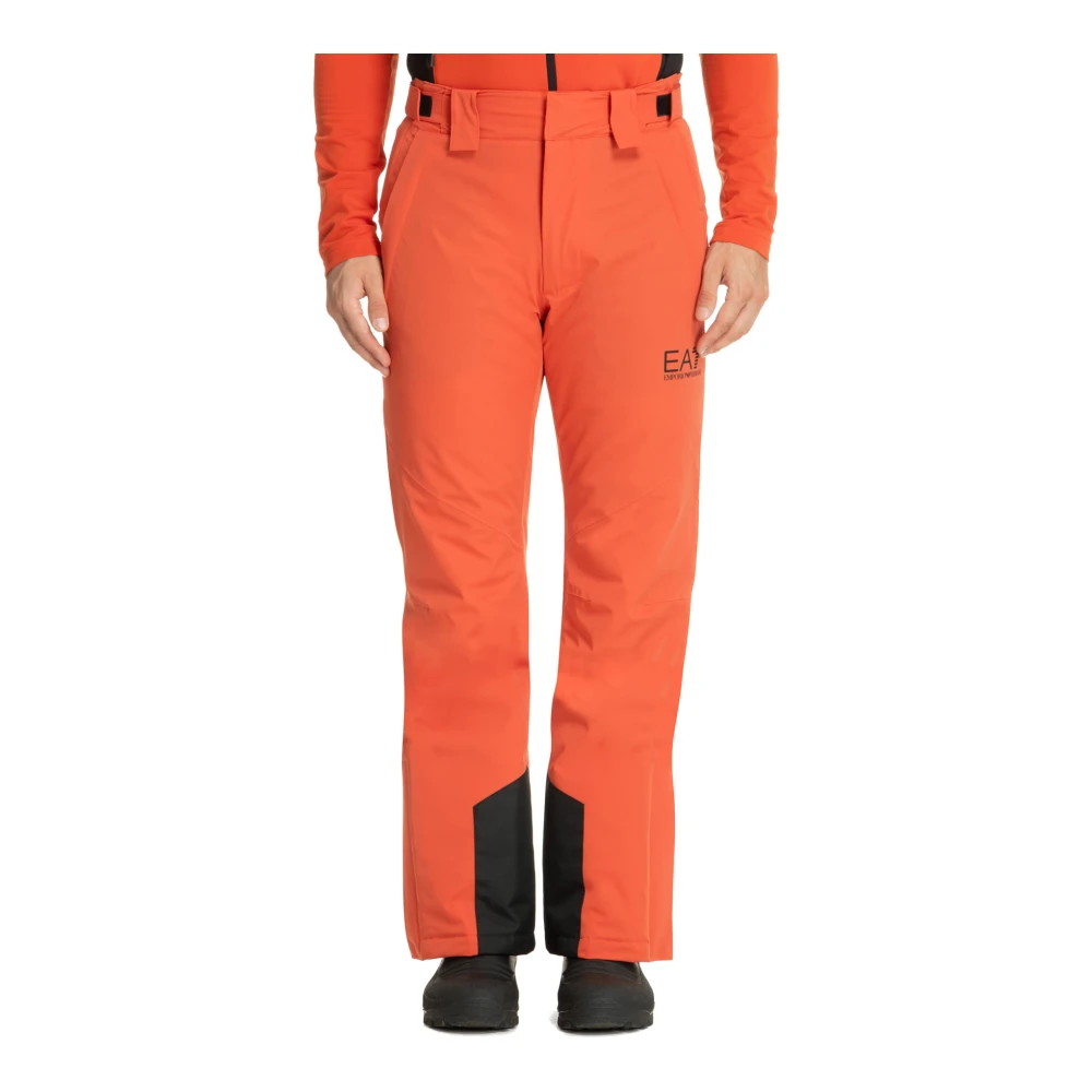 Emporio Armani EA7 Protectum Ski Broek Logo Multipockets Orange Heren