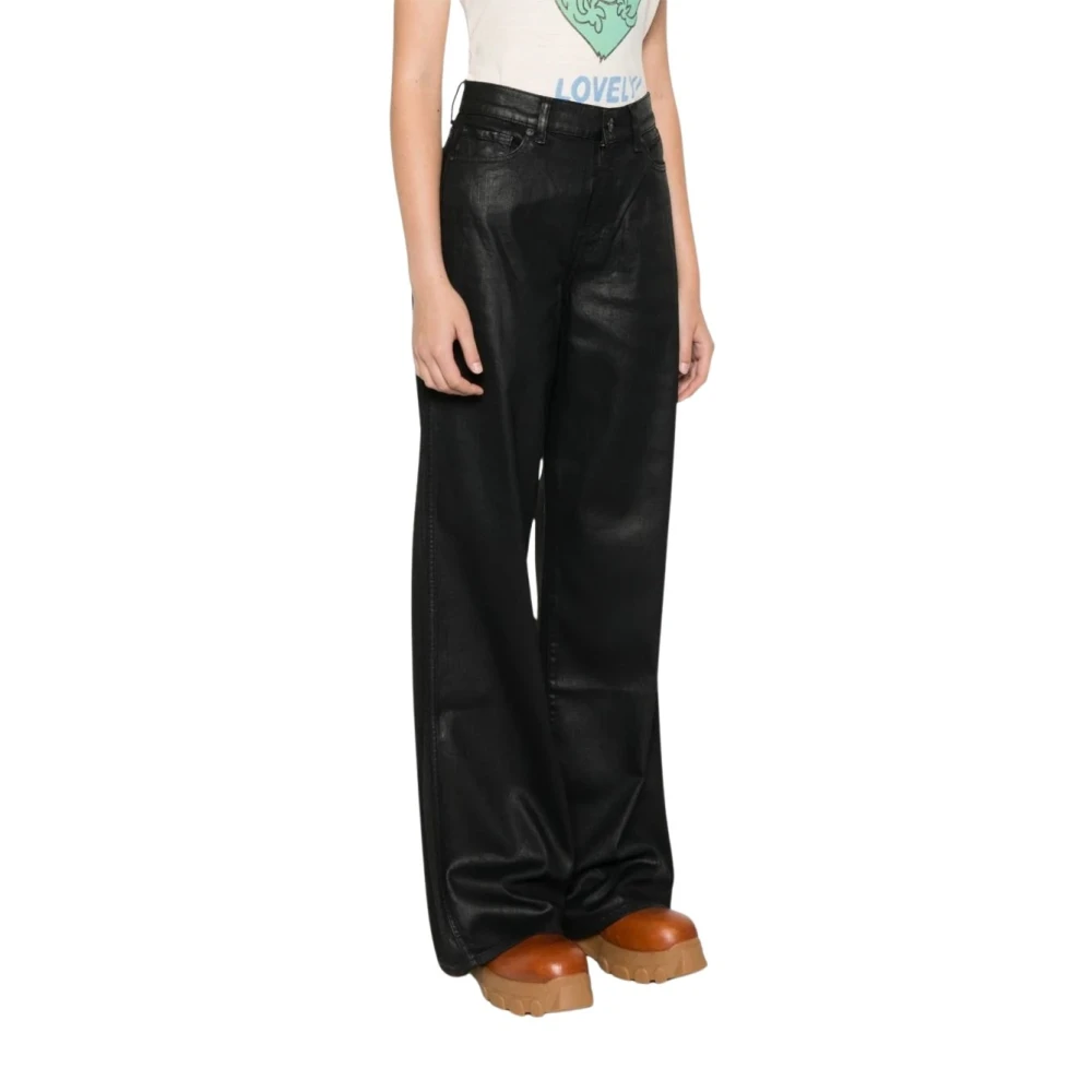 7 For All Mankind Premium Denim Jeans met Elegante Details Black Dames