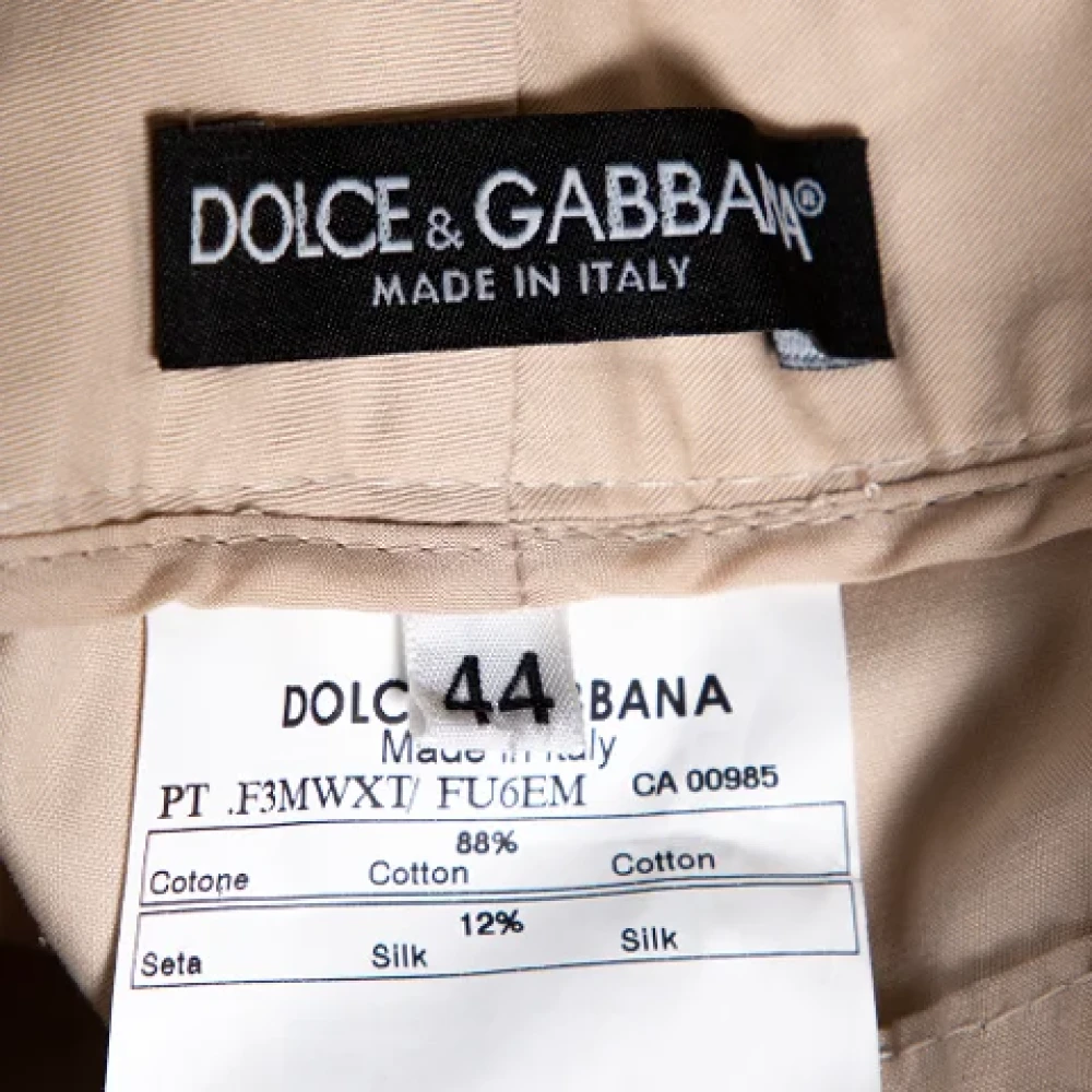 Dolce & Gabbana Pre-owned Silk bottoms Beige Dames