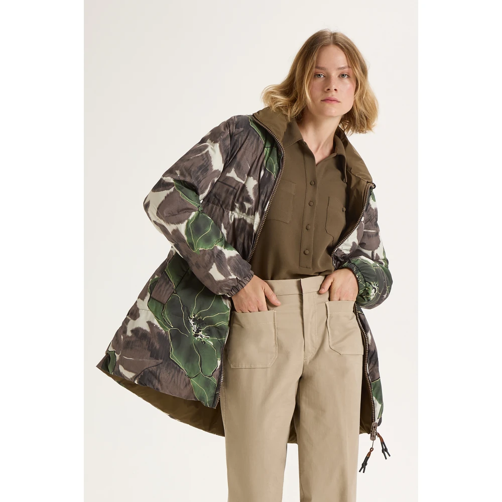 Maliparmi Omkeerbare Camou Bloemen Gewatteerde Jas Multicolor Dames