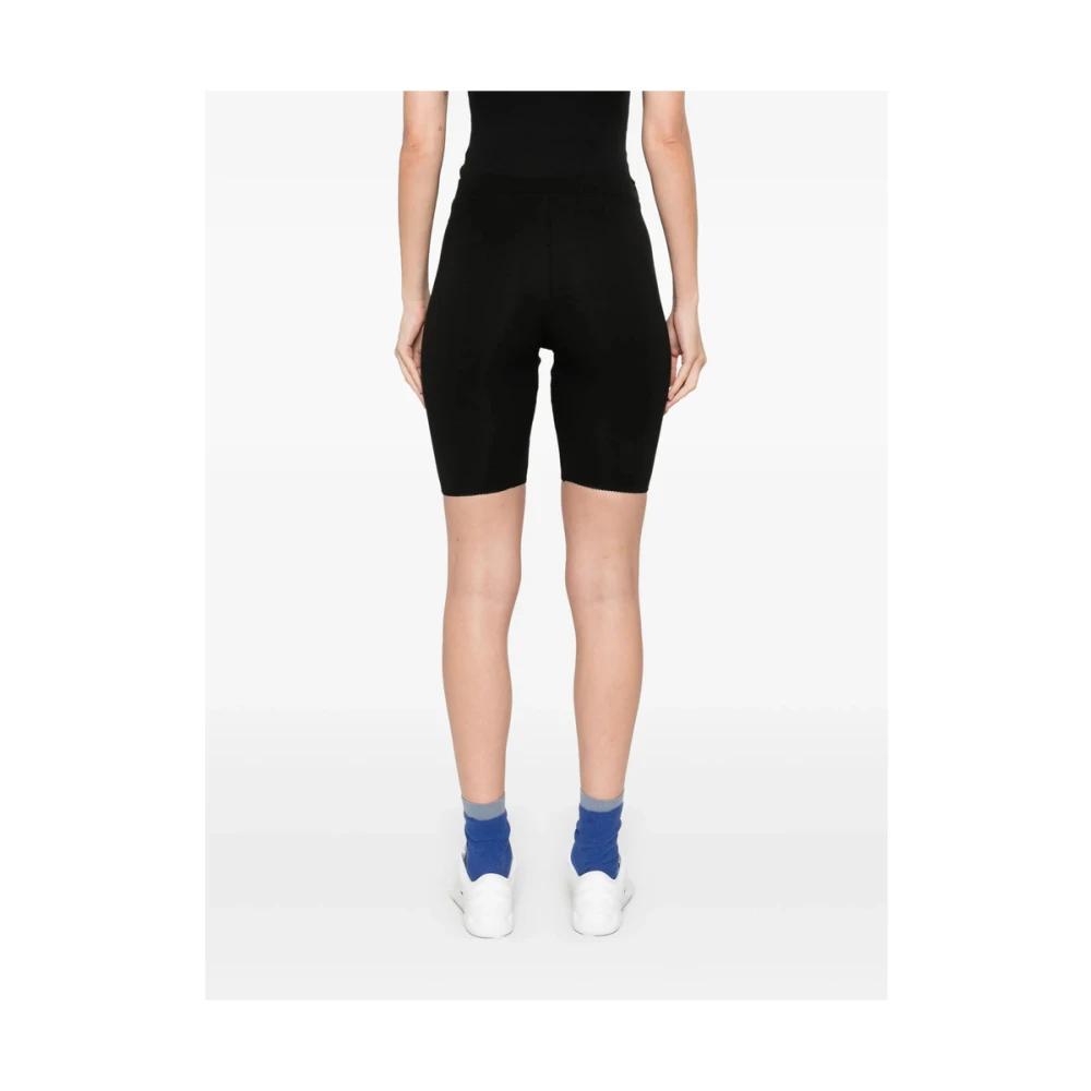 LOW Classic Zwarte Elastische Tailleband Picot Trim Shorts Black Dames