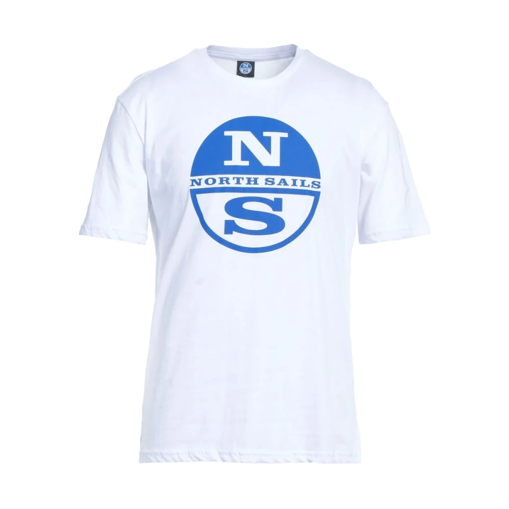 North Sails Witte Katoenen Logo Print T-shirt White Heren