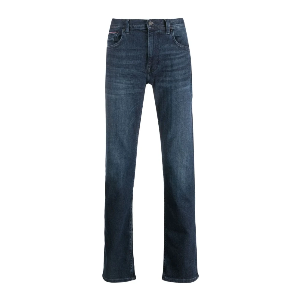 Tommy Hilfiger Blauwe Straight Jeans Katoen Viscose Elastaan Blue Heren