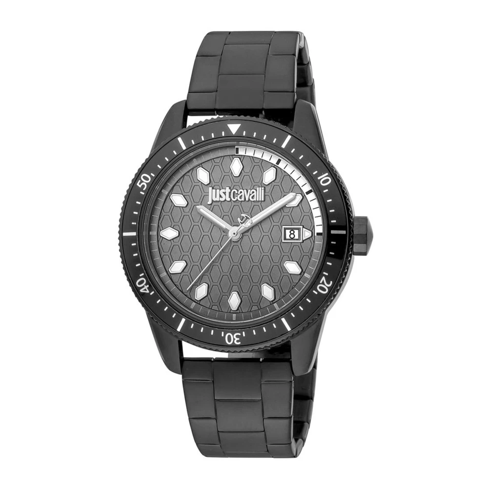 Just Cavalli Men's Black Elegant Analog Quartz Watch With Date